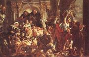 Jacob Jordaens Jesus Diving the Merchants from the Temple oil on canvas